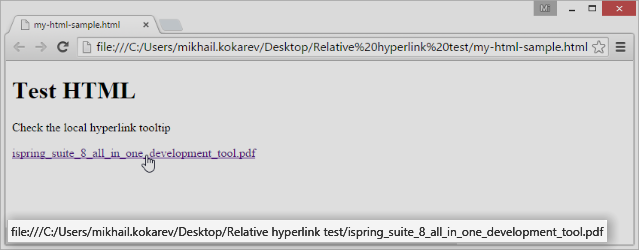 hyperlink in presentation mode